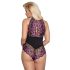 Cottelli Plus Size - Blumenkörper, schwarz-lila