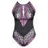 Cottelli Plus Size - Blumenkörper, schwarz-lila