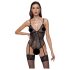 Cottelli - Strumpfhalter, Spitzen-Body mit offenem Design (schwarz) - M