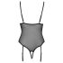 Cottelli - Strumpfhalter, Spitzen-Body mit offenem Design (schwarz) - M