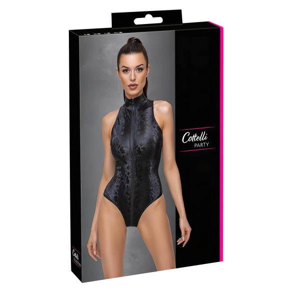Cottelli Party - Schlangenhaut Bodysuit (schwarz) - M