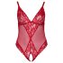 Cottelli Curves - Transparenter Spitzen-Body (Rot)