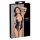 Cottelli Bondage - Glänzender offener Body mit Ringen (schwarz) - XL