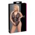 Cottelli Curves Plus Size - Transparenter, gemusterter Body (schwarz) - 95F/2XL