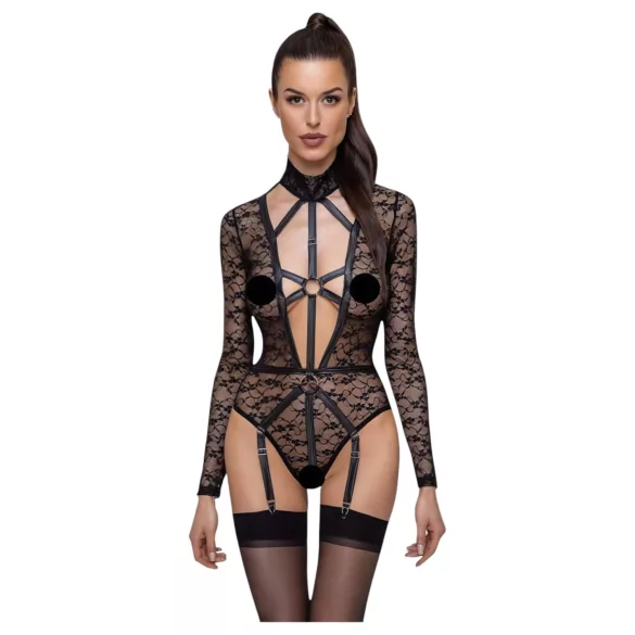 Cottelli - transparenter Riemenbody (schwarz) - M