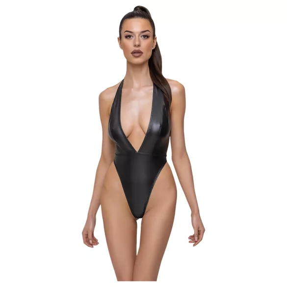 Cottelli Party - Glänzender Neckholder-Body (Schwarz)