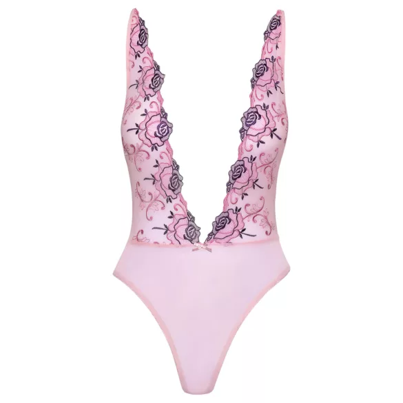 Kissable - Body mit Rosenspitze (Pink) - L/XL