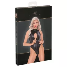 Noir - Schlangenhautmuster-Body (schwarz) - XL