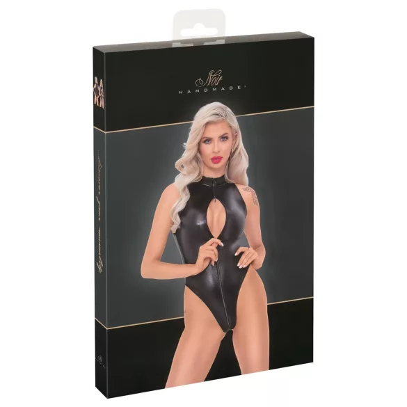 Noir - Schlangenhautmuster-Body (schwarz) - XL
