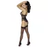 Cottelli - Offener, riemchen Body mit Strumpfhalter (schwarz)