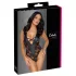 Cottelli Party - Blumenmuster-Body (schwarz) - XL