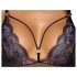 Cottelli - bestickter, offener Spitzenbody (schwarz-lila) - M