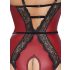 Abierta Fina - Offener Body mit Strapse (schwarz-rot)
