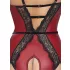 Abierta Fina - Offener Body mit Strumpfhalter (Schwarz-Rot)