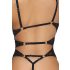 Abierta Fina – Offener Spitzenteddy mit Strass (Schwarz) - M