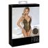 Abierta Fina – Offener Spitzenteddy mit Strass (Schwarz) - M