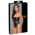 Cottelli Bondage - glänzender Body + Arm- und Halsfixierung (schwarz) - M