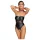 Cottelli Bondage - glänzender Body + Arm- und Halsfixierung (schwarz) - L