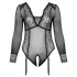 Cottelli Curves - transparenter Body (schwarz) - 2XL
