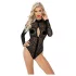 Noir - Langarm-Body mit Leopardenmuster (Schwarz) - M