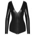 Noir - Glänzender Langarm-Body (Schwarz)