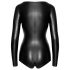 Noir - Glänzender Langarm-Body (Schwarz)