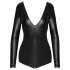 Noir - Glänzender Langarm-Body (Schwarz) - XL