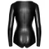 Noir - Glänzender Langarm-Body (Schwarz) - XL