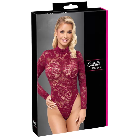 Cottelli - Transparenter Spitzenbody (Rot)