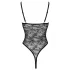 Cottelli - Transparenter Spitzenbody mit Öffnungen (schwarz)