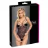 Cottelli - Transparenter Spitzenbody mit Öffnungen (schwarz)