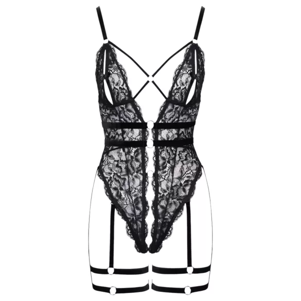 Cottelli - Offener Strapscatsuit (Schwarz) - M