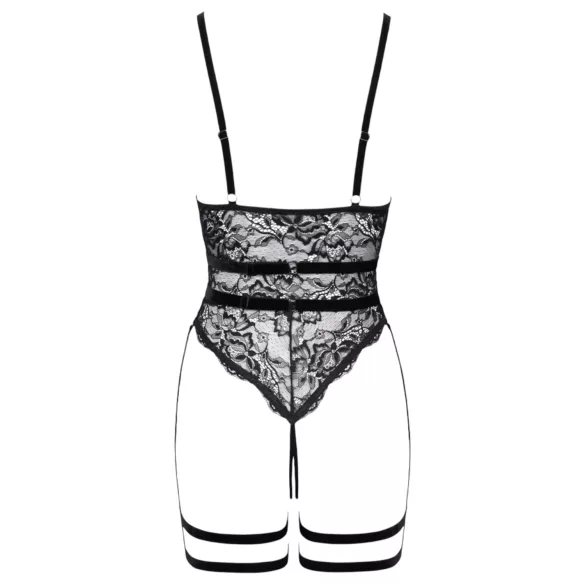 Cottelli - Offener Strapscatsuit (Schwarz) - L