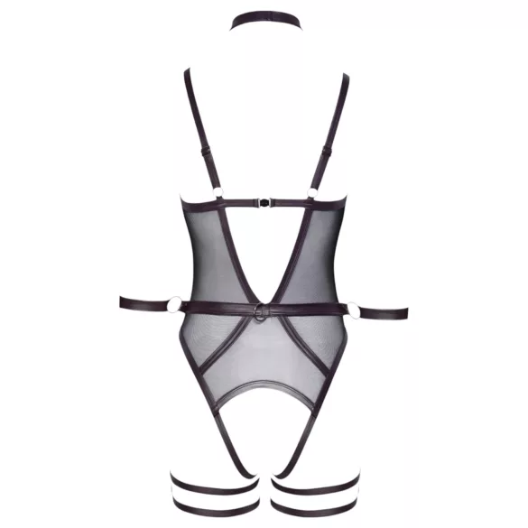 Cottelli Bondage - offener Body mit Armfesseln (schwarz) - L
