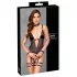 Cottelli Bondage - offener Body mit Armfesseln (schwarz) - L
