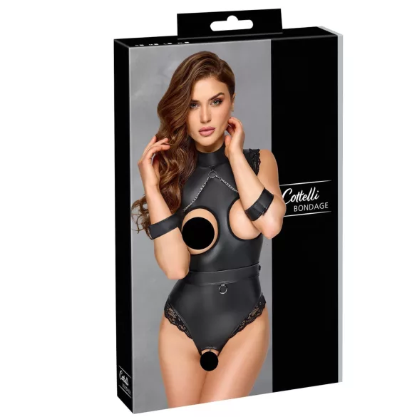 Cottelli Bondage - Offenherziger Body (schwarz)