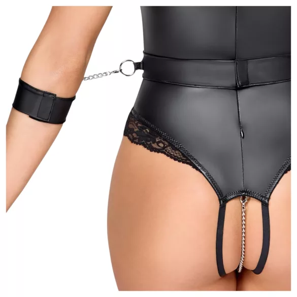 Cottelli Bondage - Offenherziger Body (schwarz) - M