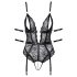 Cottelli Bondage - Offene Spitzen-Bodysuit (schwarz) - L
