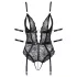 Cottelli Bondage - offener Spitzenbody (schwarz) - L