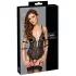 Cottelli Bondage - offener Spitzenbody (schwarz) - L