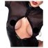 Noir - Glänzender Body mit transparentem Einsatz (Schwarz) - L