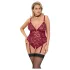 Cottelli Curves - Kettenglied-Spitzenbody (Rot) - 3XL