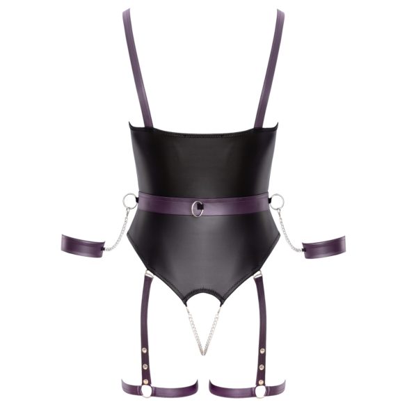 Cottelli - Offener Bondage-Body mit Handschellen (Schwarz) - M