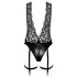 Noir Libido - Body mit Strumpfhalter (Schwarz) - M