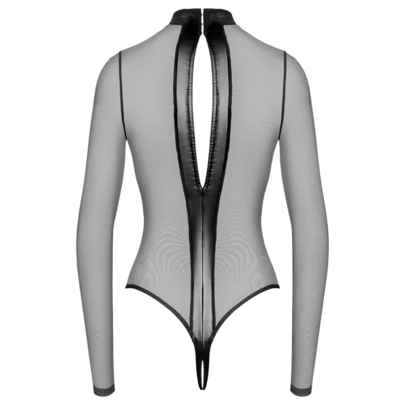 Noir - transparenter Body mit Kreuzmuster (schwarz) - M