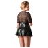 Cottelli Plus Size - Glänzendes Kleid mit rotem Korsett (Schwarz)