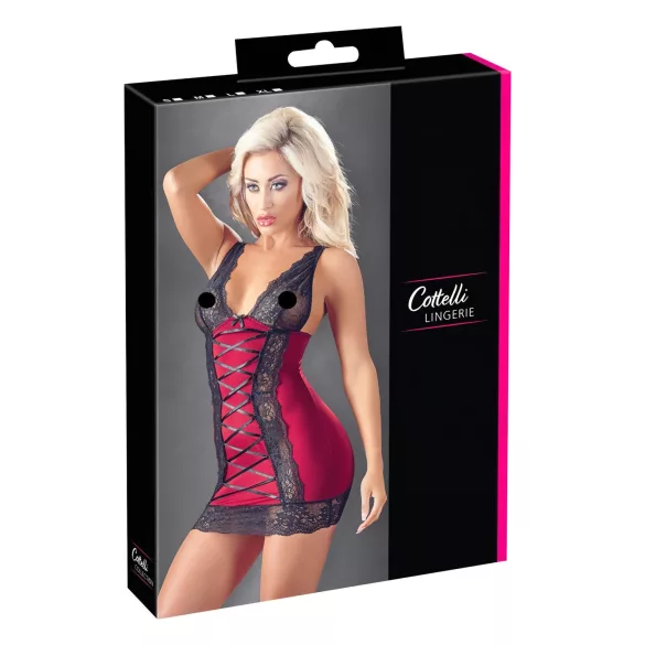 Cottelli - Exklusives Kleid mit Schnürung (Rot) - M