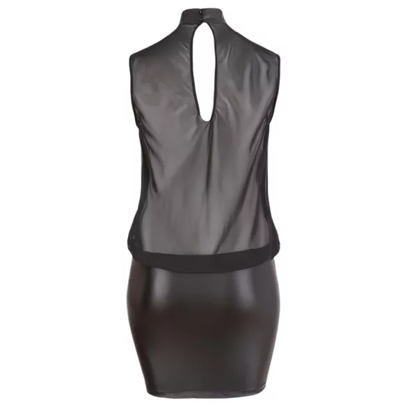 Cottelli Plus Size - Glänzendes Chiffon-Kleid (schwarz) - 3XL