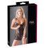 Cottelli - Glänzendes Streifen-Spitzenkleid (schwarz)