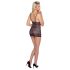 Cottelli - Glänzendes Streifen-Spitzenkleid (schwarz)